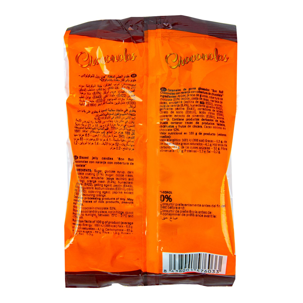 Uniconf Bon Roll Choconolas Con Naranja 150 g