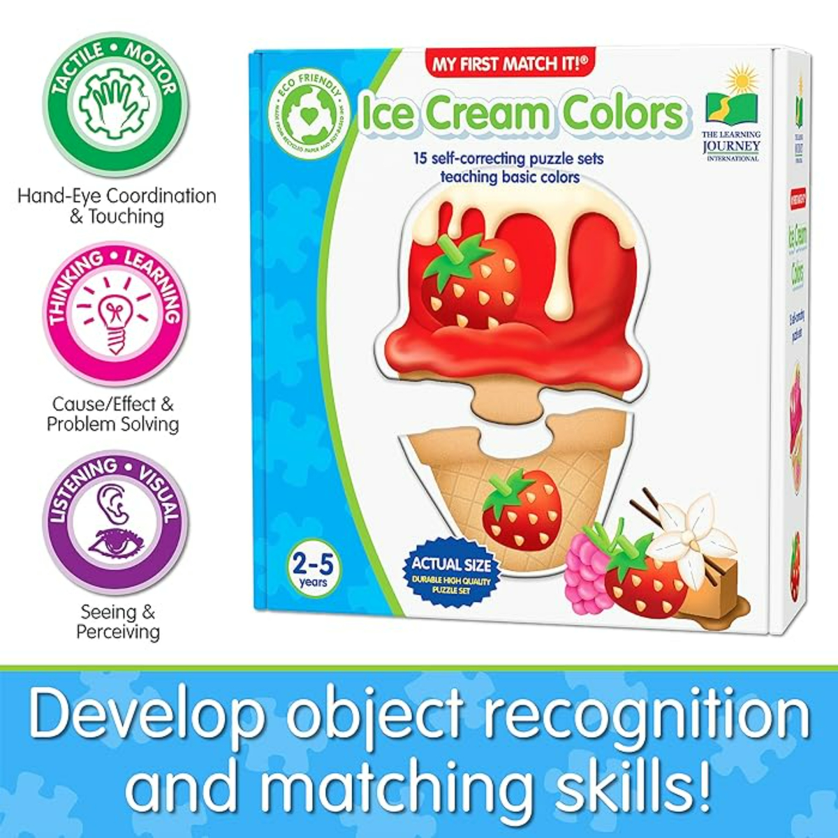 The Learning Journey My First Match It! Ice Cream Colors Puzzle, 15 pcs, Assorted, 118368