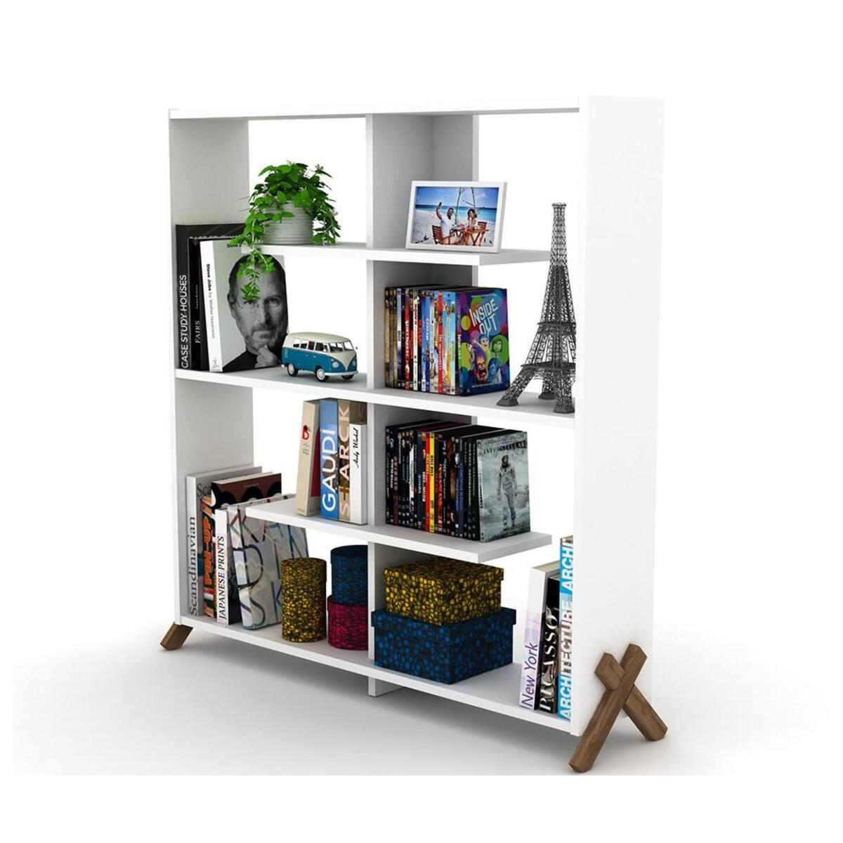 Home Canvas Made In Turkey Kipp Modern Book Shelve Living Room Furniture Book Shelf (White, bookcase) RF170201