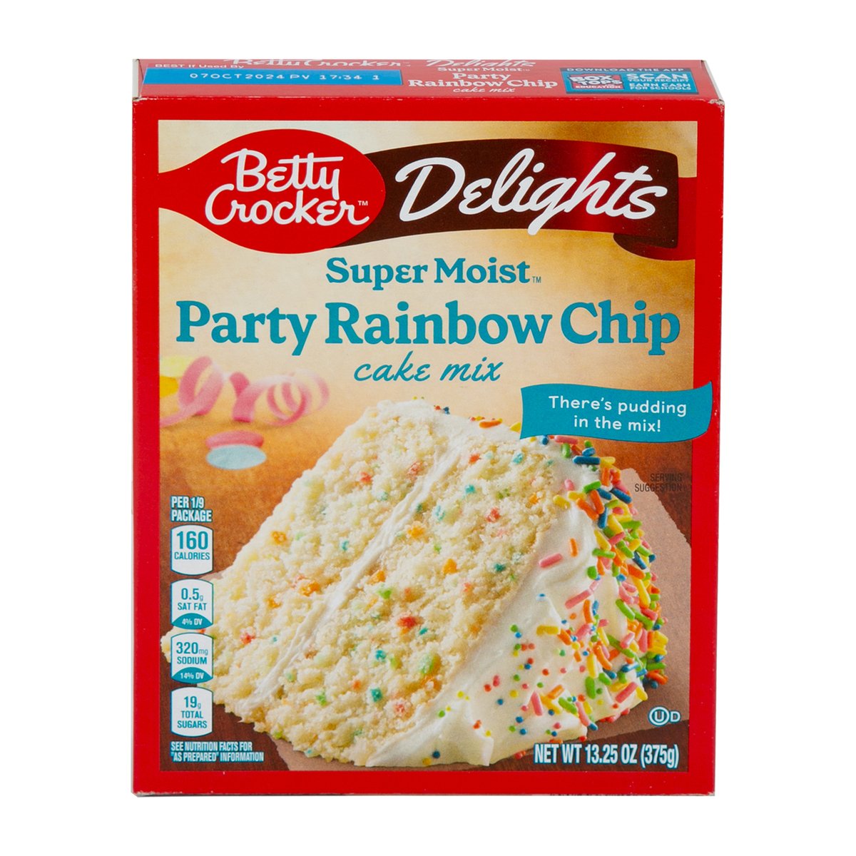 Betty Crocker Delights Super Moist Party Rainbow Chip Cake Mix 375 g