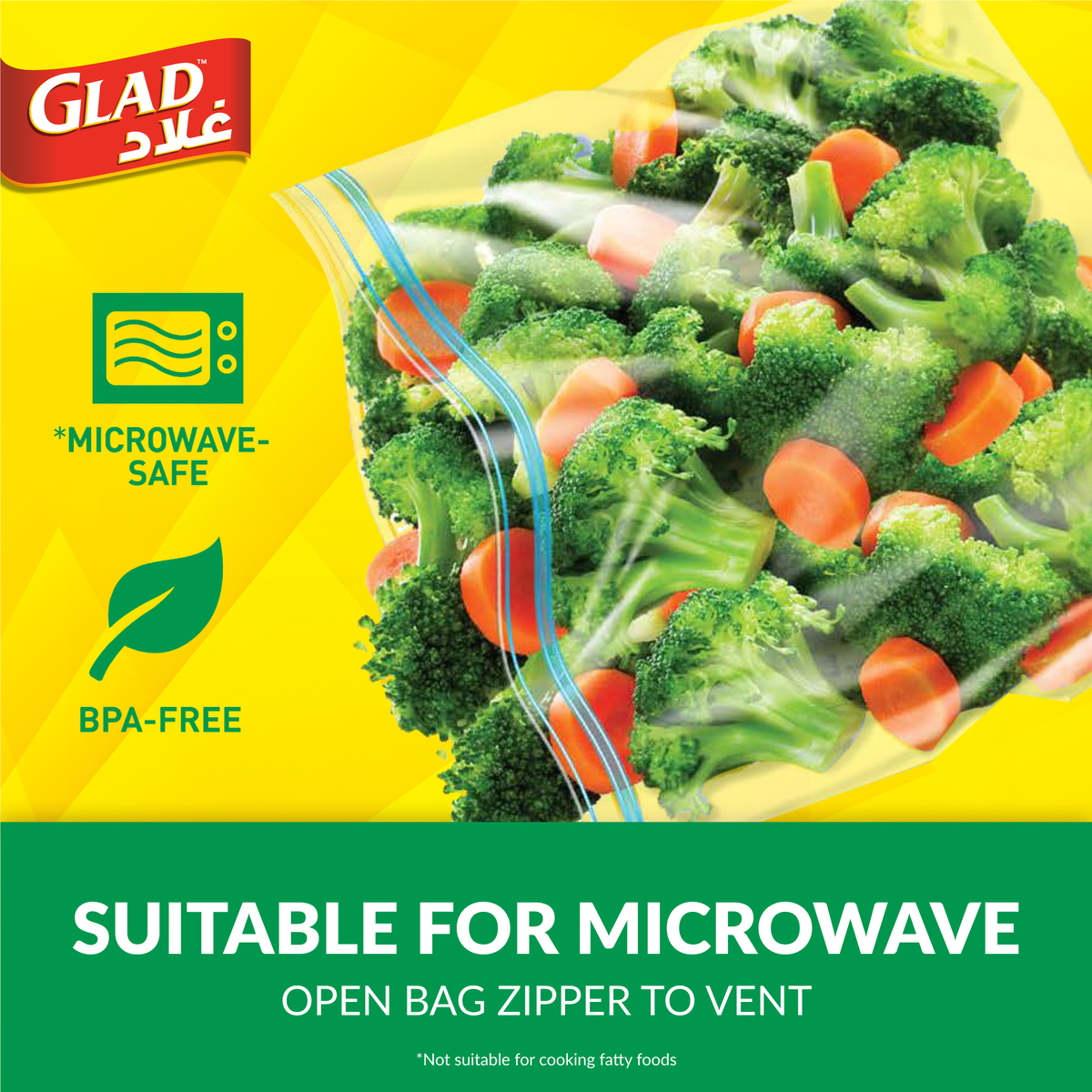 Glad Sandwich Zipper Bags, Size 14.4cm x 16.5cm 100 pcs