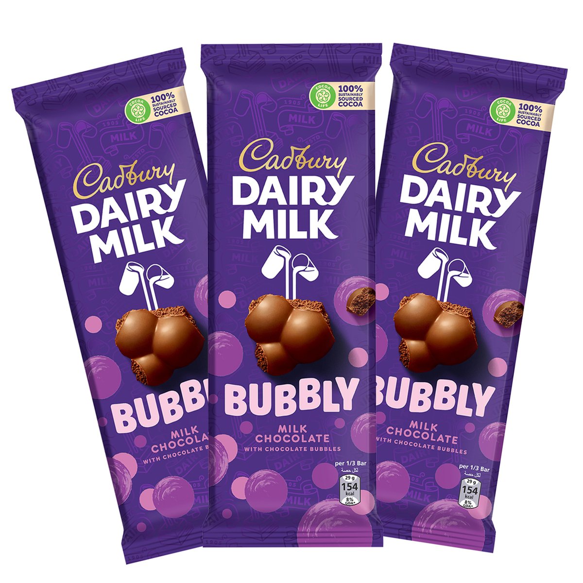 Cadbury Dairy Milk Bubbly Milk Chocolate 3 x 87 g