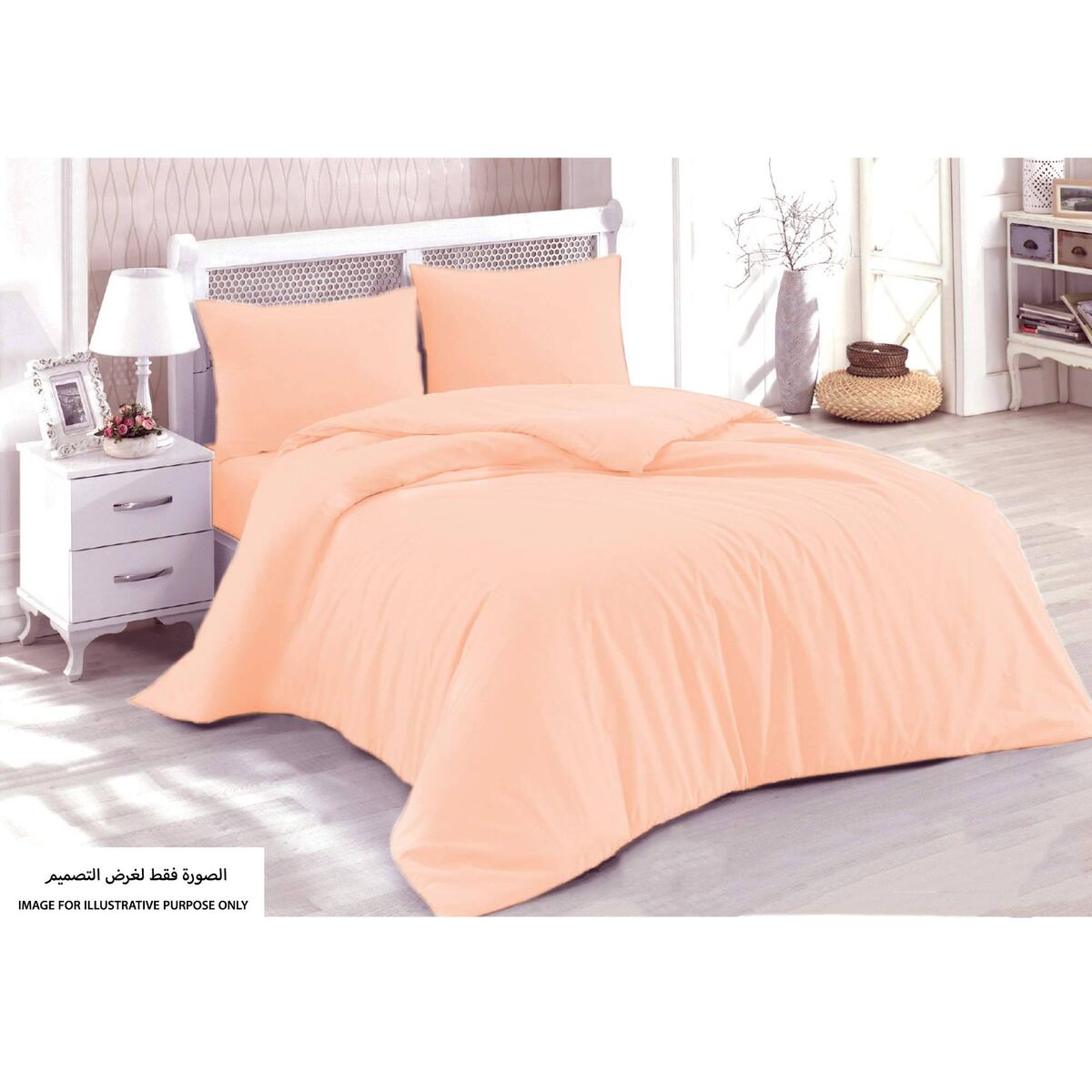 Homewell Bed Sheet Single 2 pc Set Peach