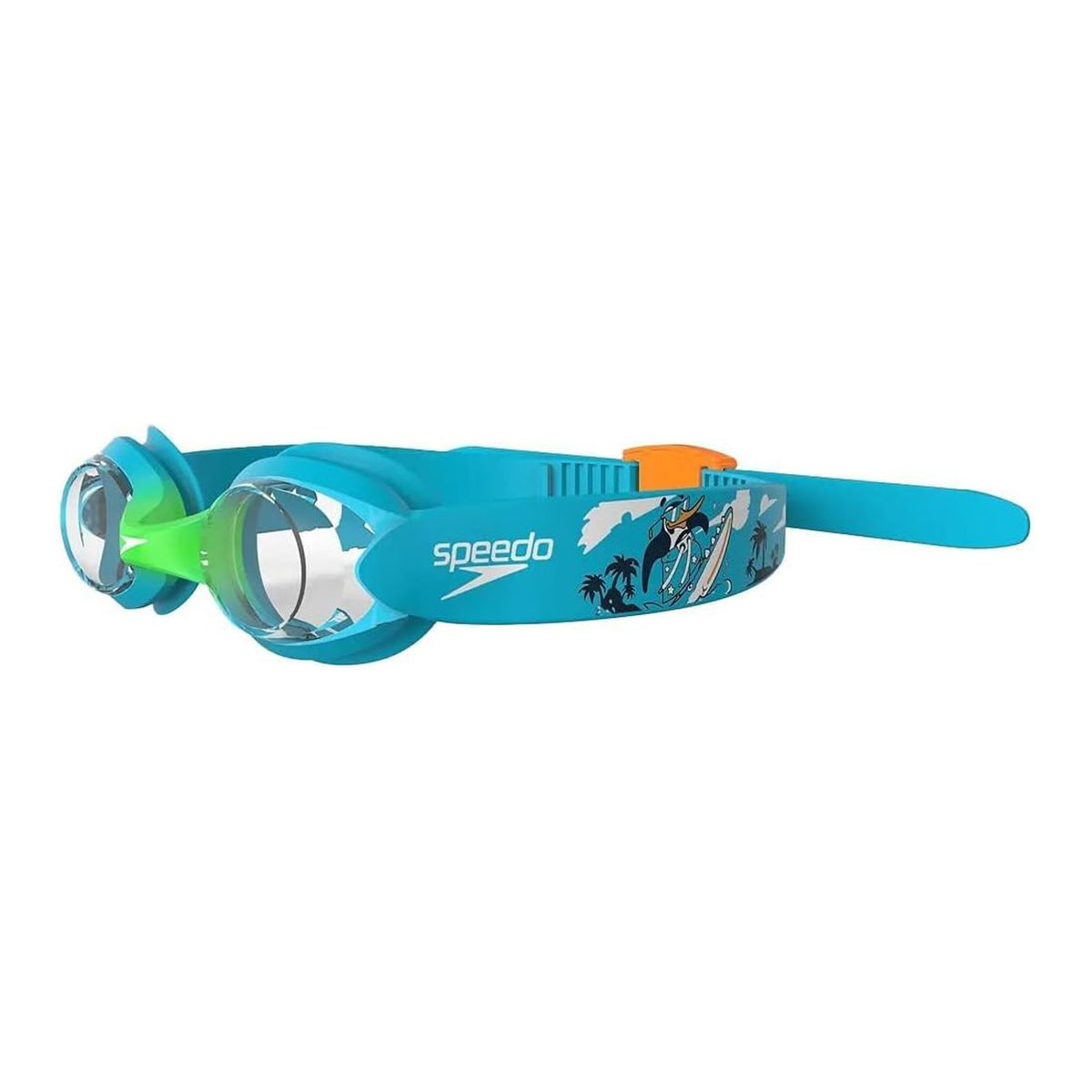 Speedo Infant Illusion Goggle, Azure Blue/Fluro Green/Fluro Orange/Clear, 8-1211514638