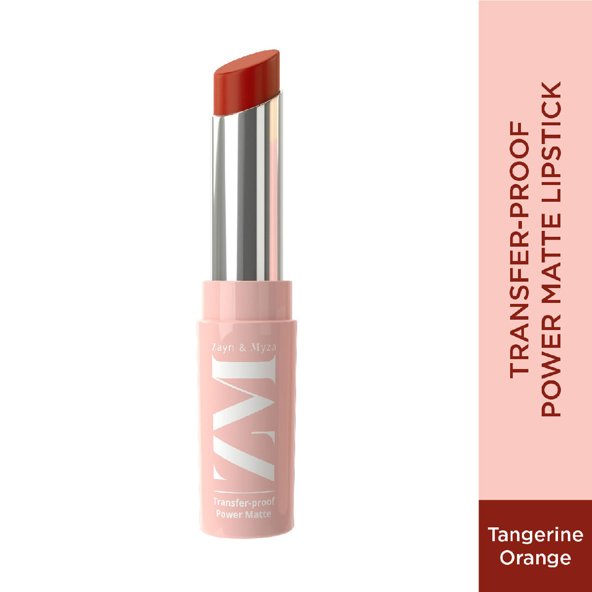 Zayn & Myza Transfer-Proof Power Intense Creamy Matte Color Bullet Lipstick, 3.2 g, Tangerine Orange