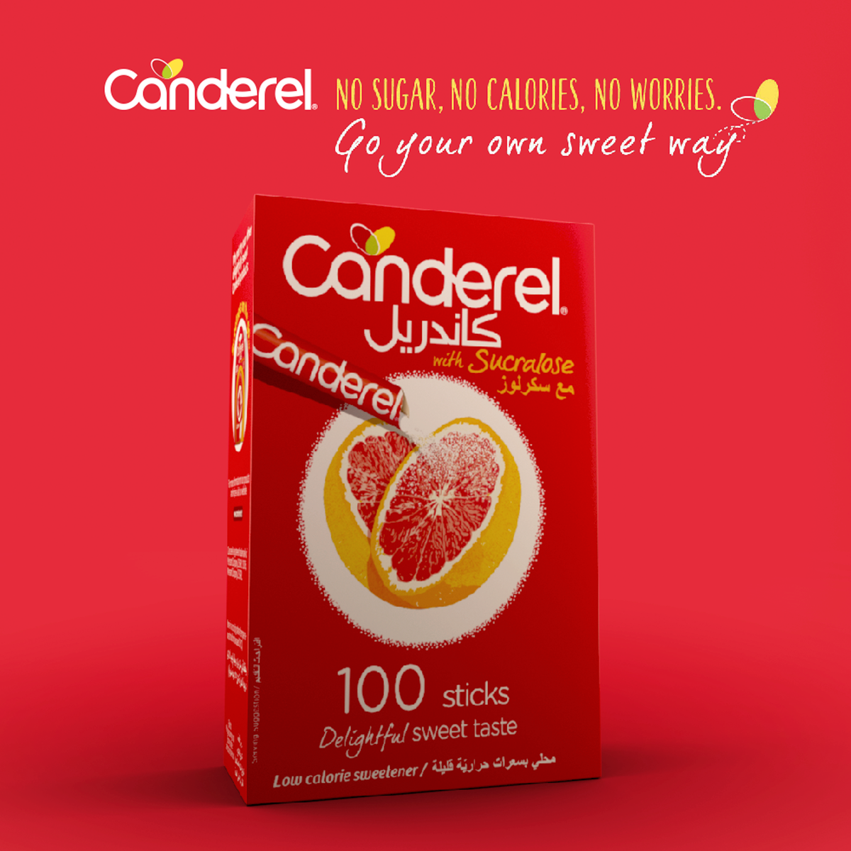 Canderel Low Calorie Sweetener Sticks With Sucralose 100 pcs