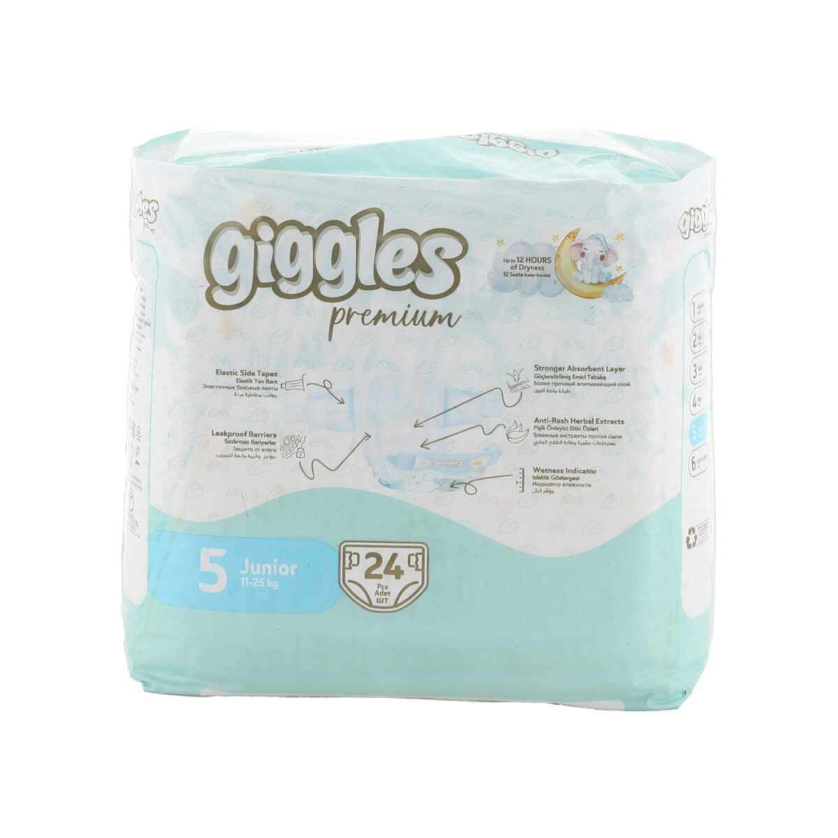 Giggles Premium Baby Diaper Junior Size 5 11-25 24 pcs