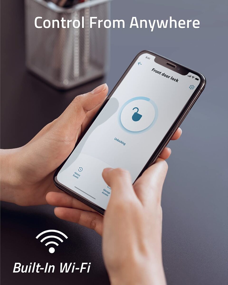 Eufy Security Smart Lock Touch & Wi-fi, Fingerprint Scanner, Keyless Entry Door Lock, Smart Wi-fi Lock, Bluetooth Electronic Deadbolt, Touchscreen Keypad, Bhma Certified, Ip65 Weatherproofing