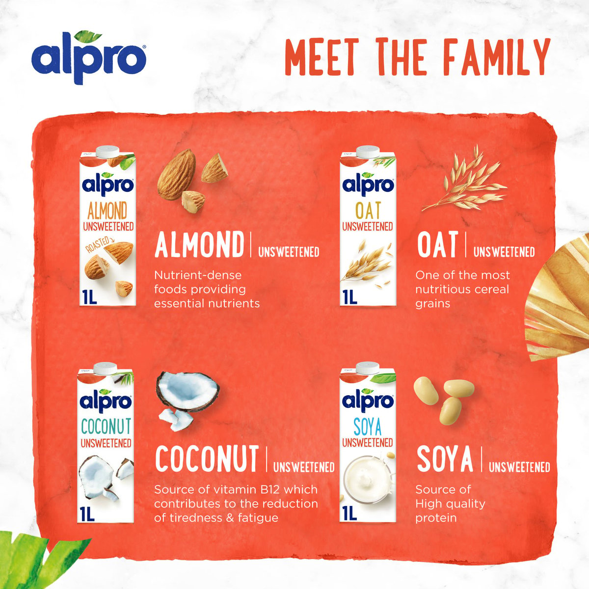 Alpro Unsweetened Nutty Almond Drink 1 Litre