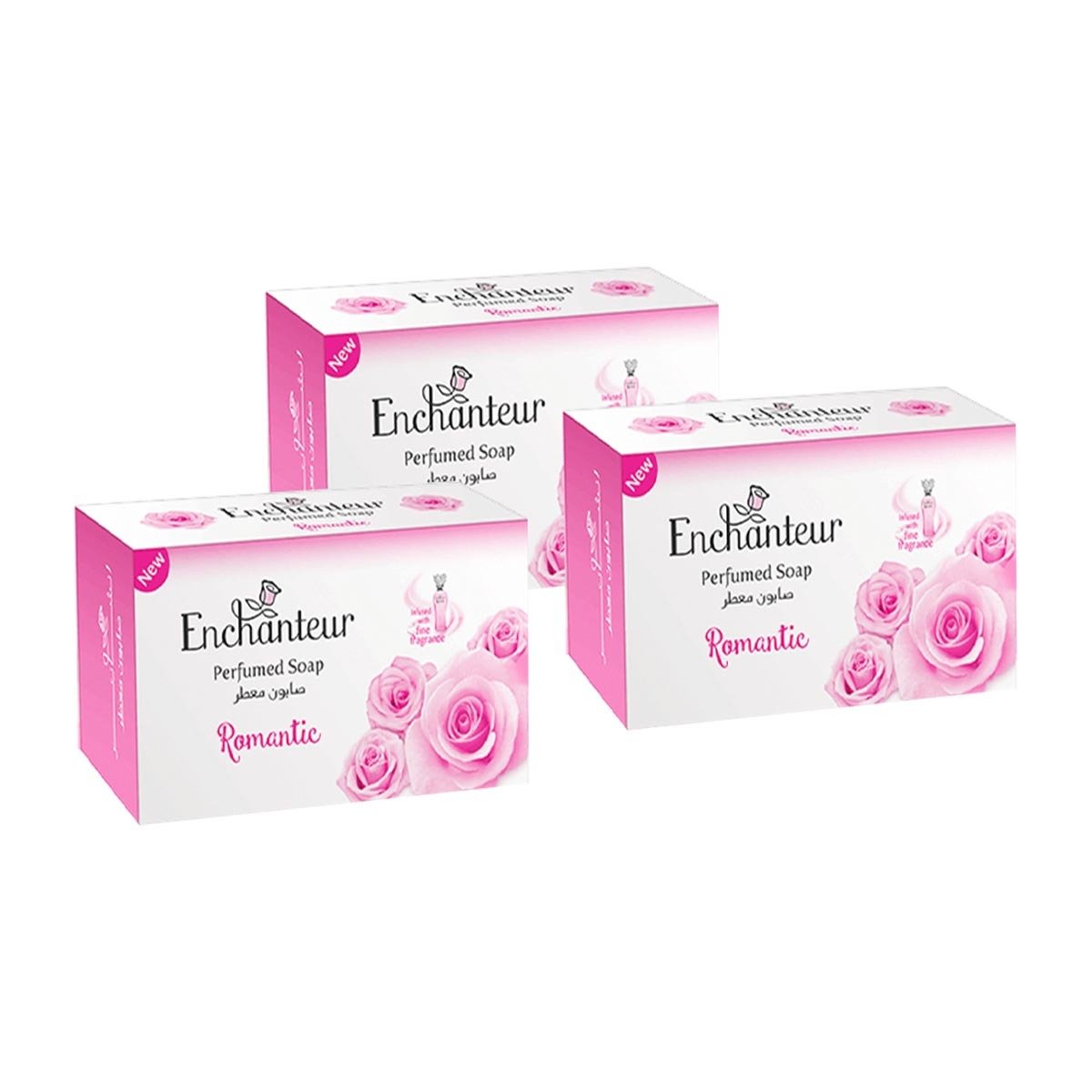 Enchanteur Romantic Perfumed Soap Value Pack 3 x 125 g