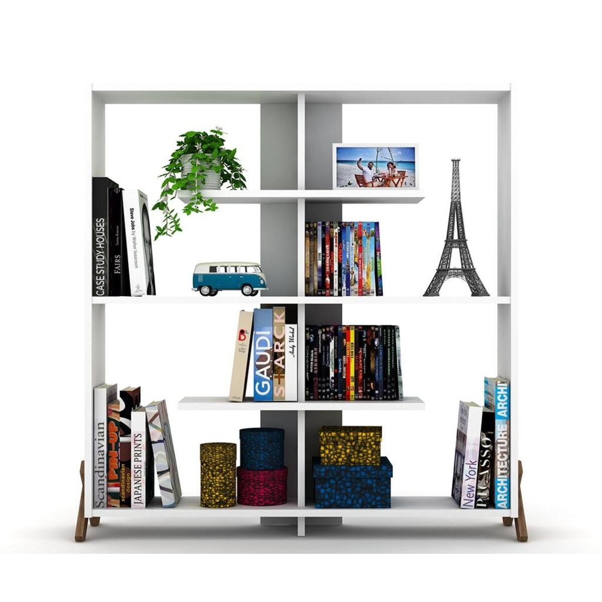 Home Canvas Made In Turkey Kipp Modern Book Shelve Living Room Furniture Book Shelf (White, bookcase) RF170201