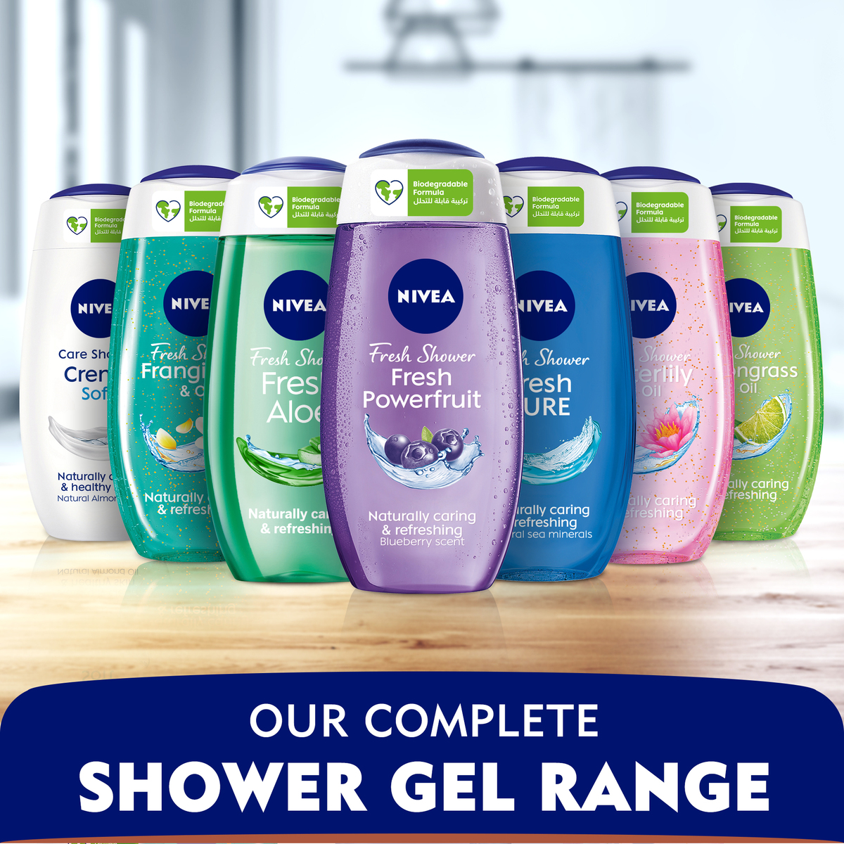 Nivea Shower Gel Body Wash Waterlily & Oil with Caring Oil Pearls and Waterlily Scent 250 ml