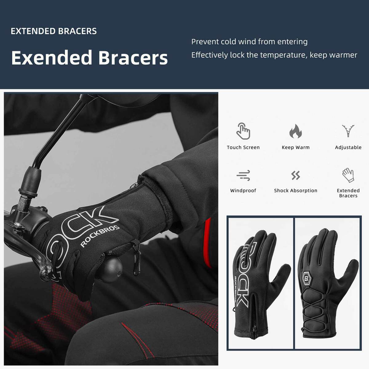 ROCKBROS Cycling Gloves S091-4BK Extra Large