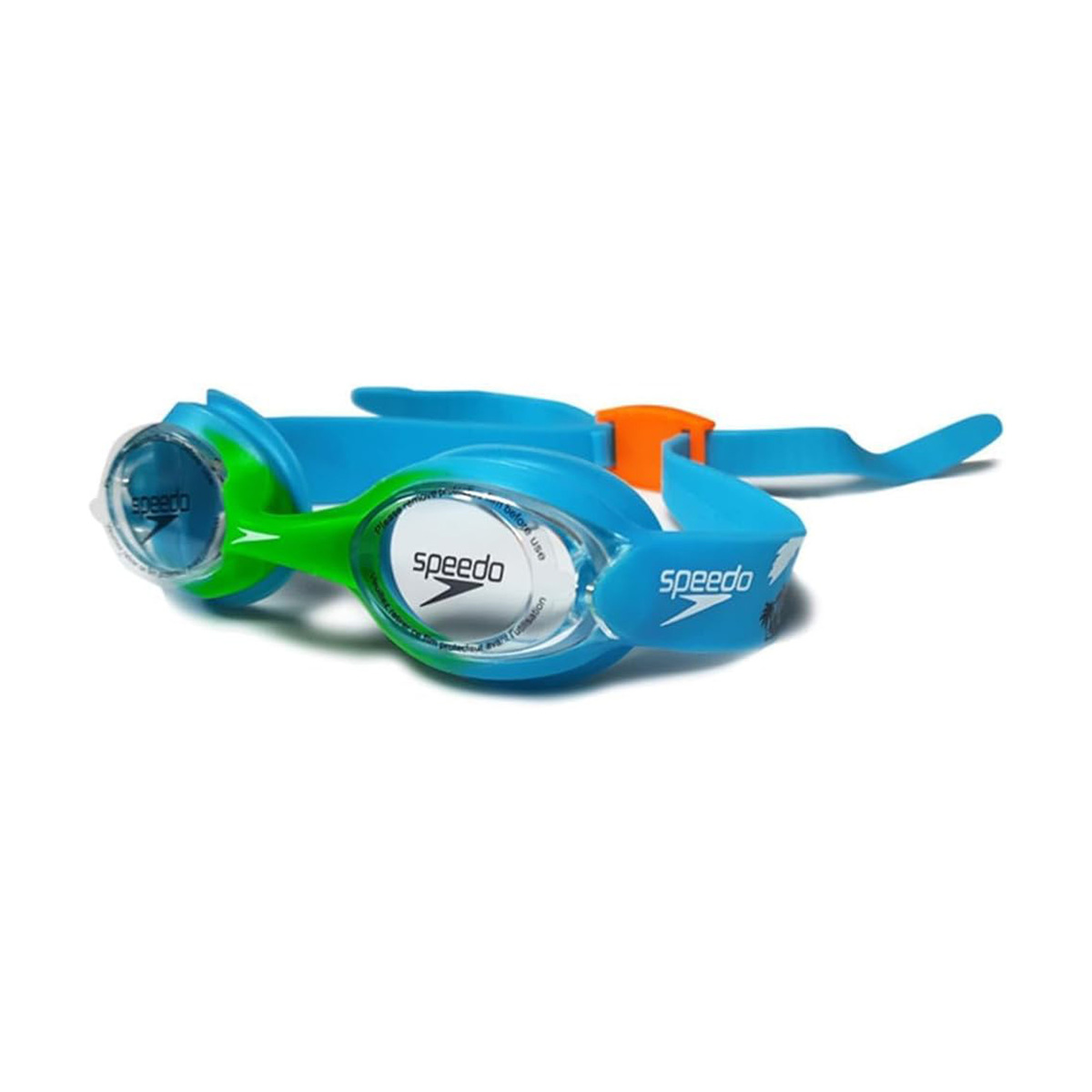 Speedo Infant Illusion Goggle, Azure Blue/Fluro Green/Fluro Orange/Clear, 8-1211514638