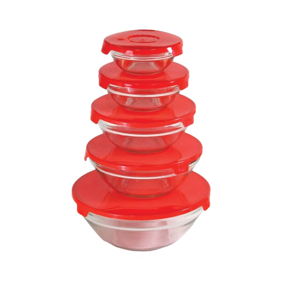 Home Glass Bowl + Lid OCT-W5A 5 pcs