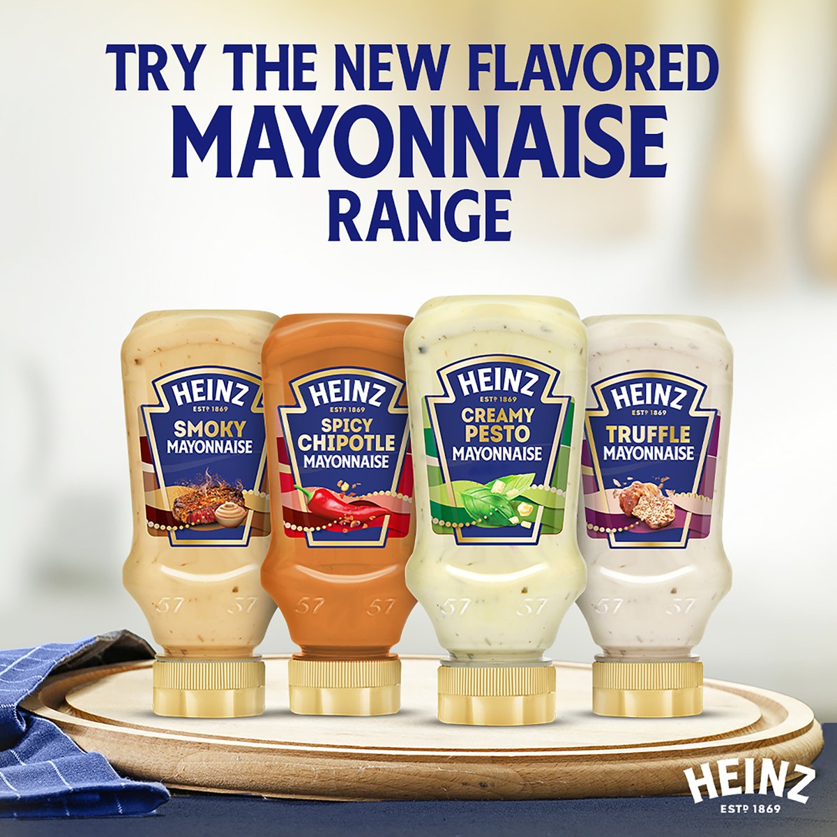 Heinz Creamy Pesto Mayonnaise Top-Down Squeeze Bottle 225 ml