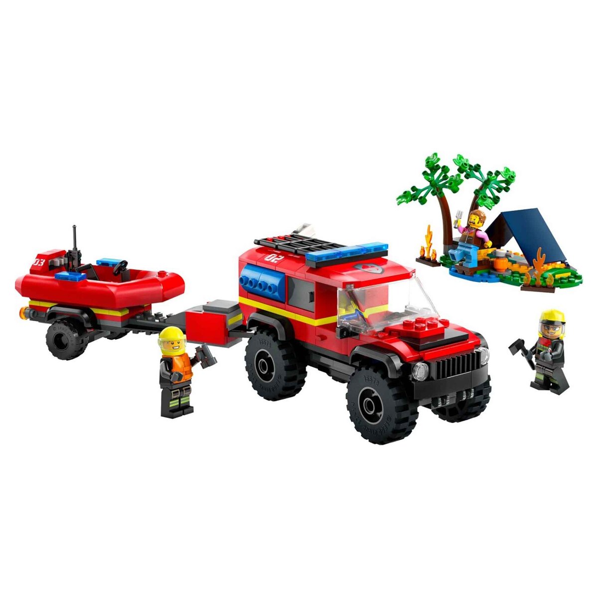 Lego 4 x 4 Fire Truck with Rescue Boat, 3 pcs, 60412