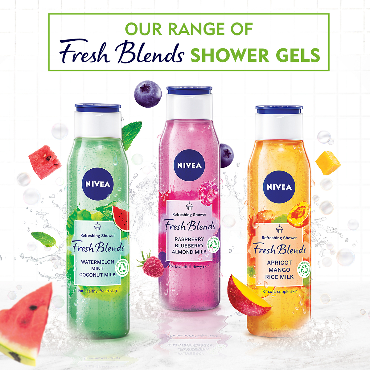 Nivea Fresh Blends Refreshing Shower Gel Apricot Mango Rice Milk 300 ml