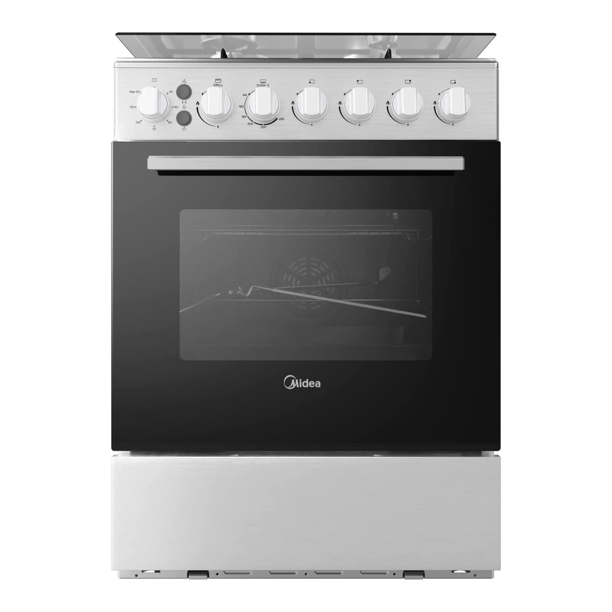 Midea Gas Cooking Range, 4 Burner, 60 x 60 cm, Stainless Steel, EME6060-C