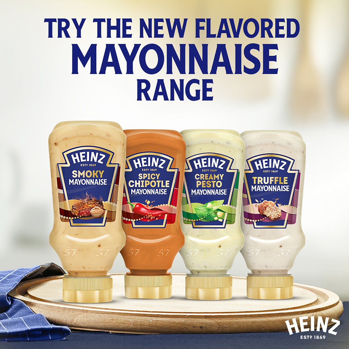 Heinz Smoky Mayonnaise Top-Down Squeeze Bottle 225 ml