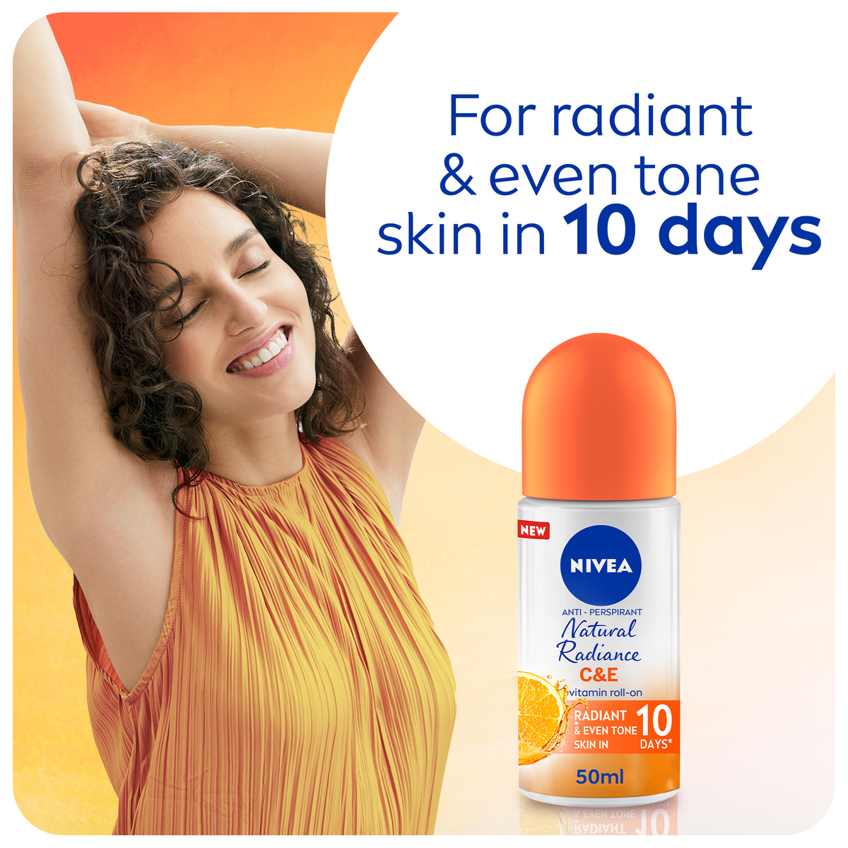 Nivea Antiperspirant Roll-on for Women Natural Radiance Vitamin C&E 50 ml