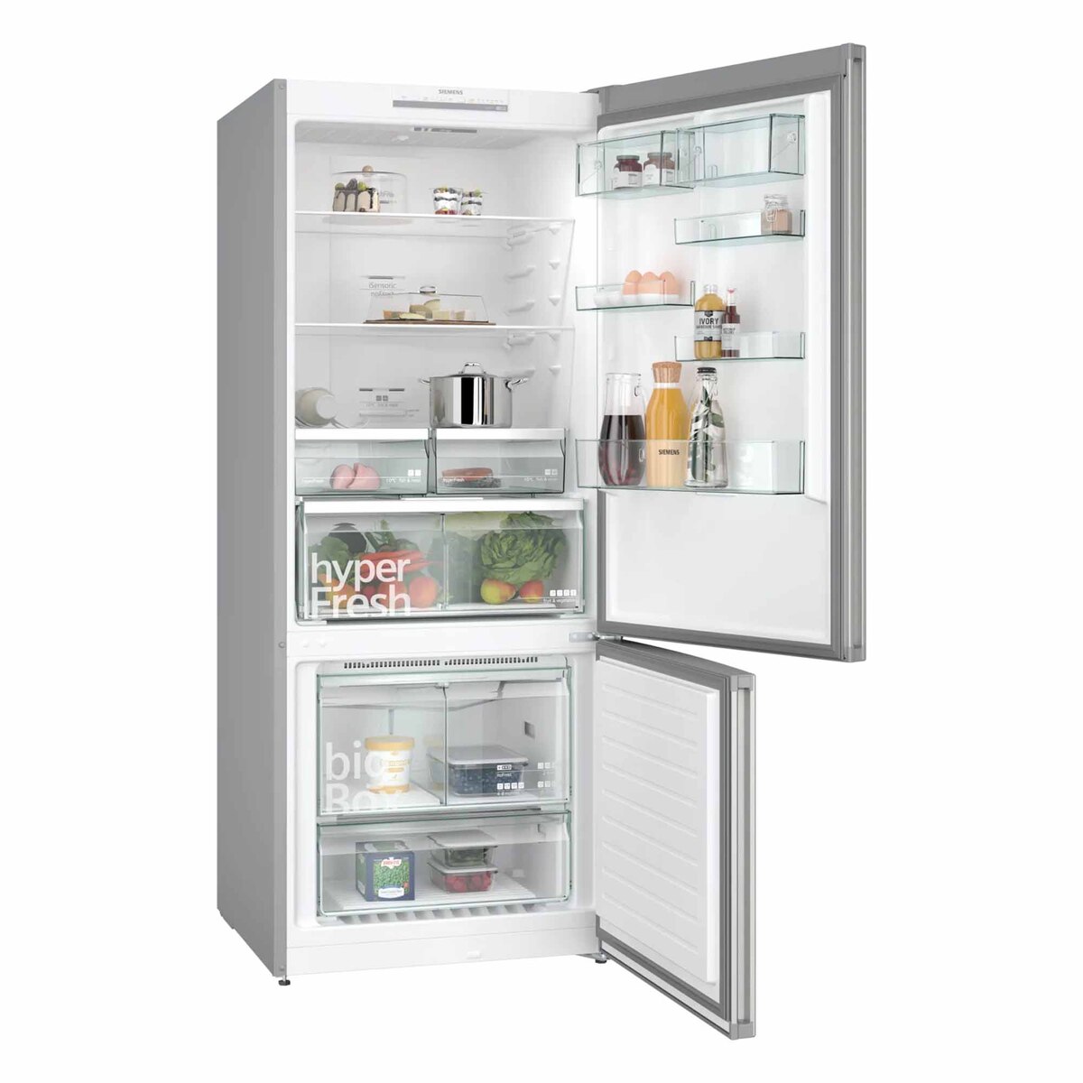 Siemens iQ300 Free Standing Double Door Bottom Freezer Refrigerator, 578 L Gross Capacity, KG76NVI31M