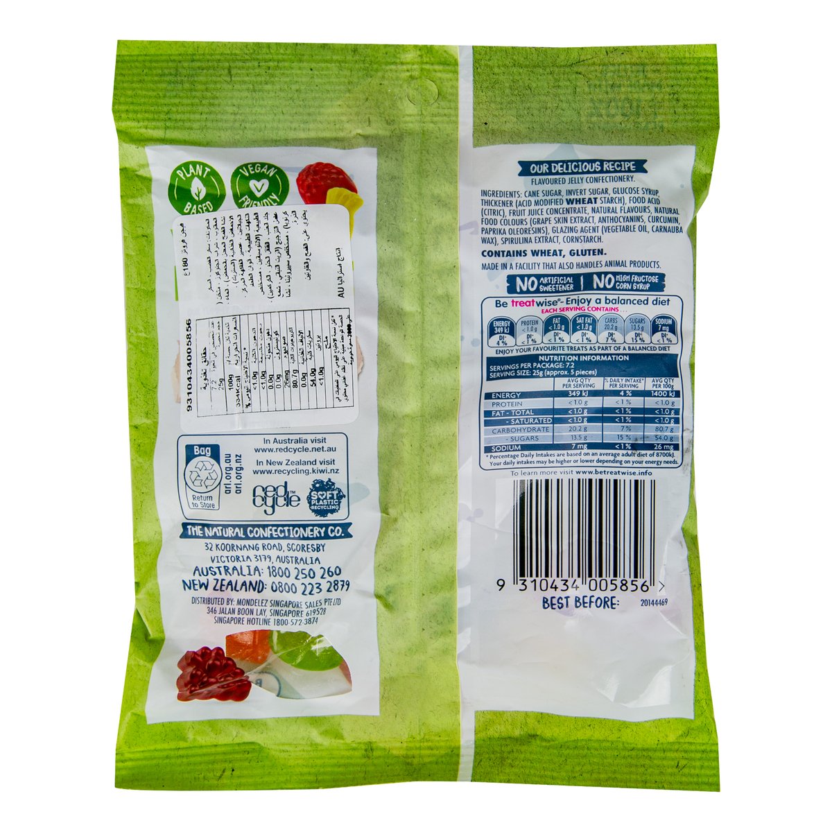 The Natural Confectionery Co. Vegan Fruities Flavoured Jelly 180 g