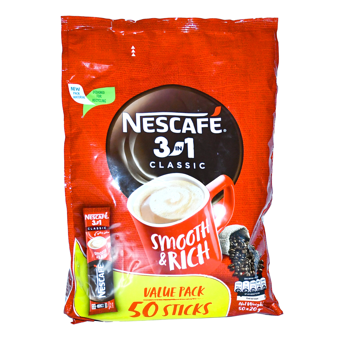 Nescafé 3 in 1 Classic – 20 Sachets Bag –  Lebanon Shopping Buy  Online