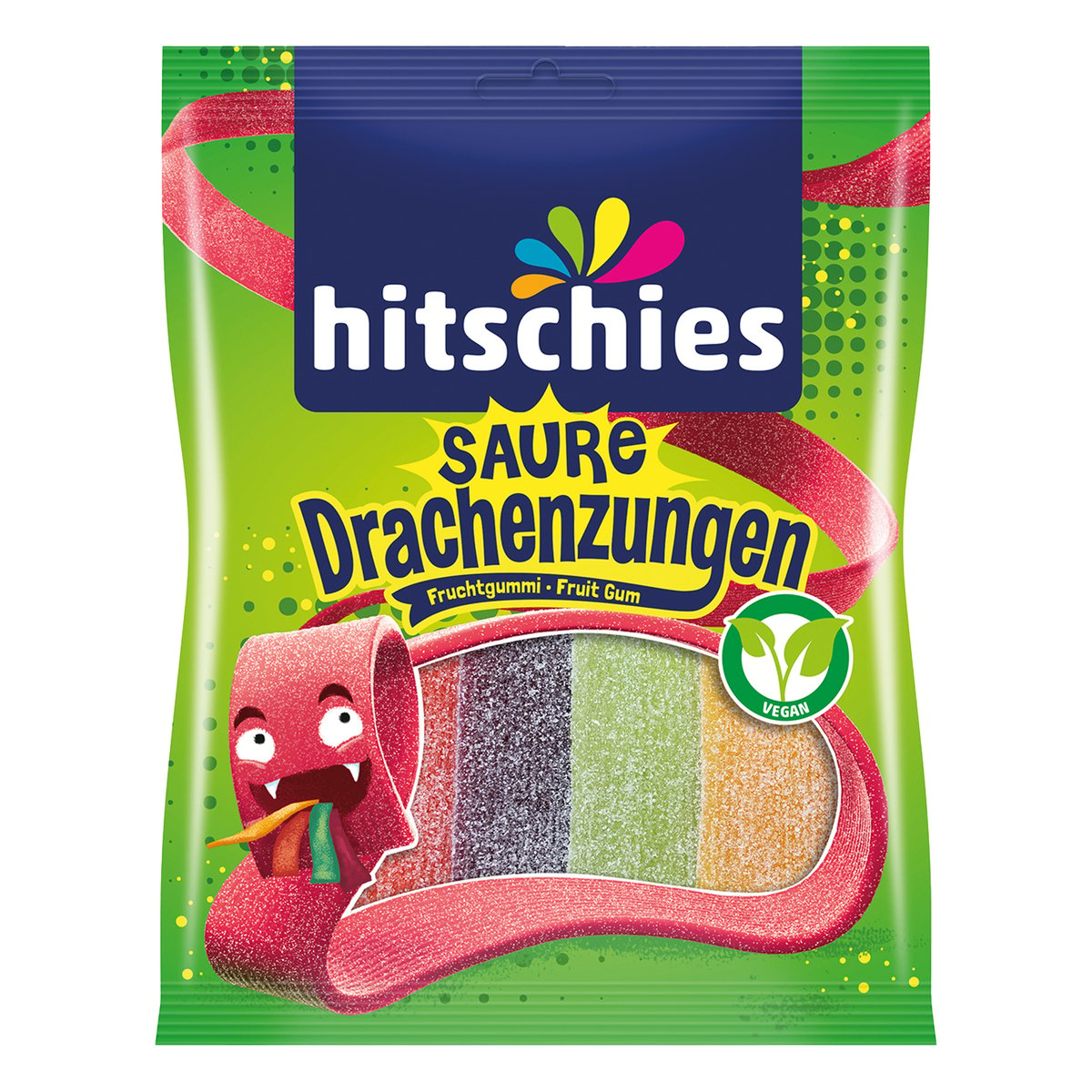 Hitschler Saure Drachenzungen Vegan Fruit Gum 125 g