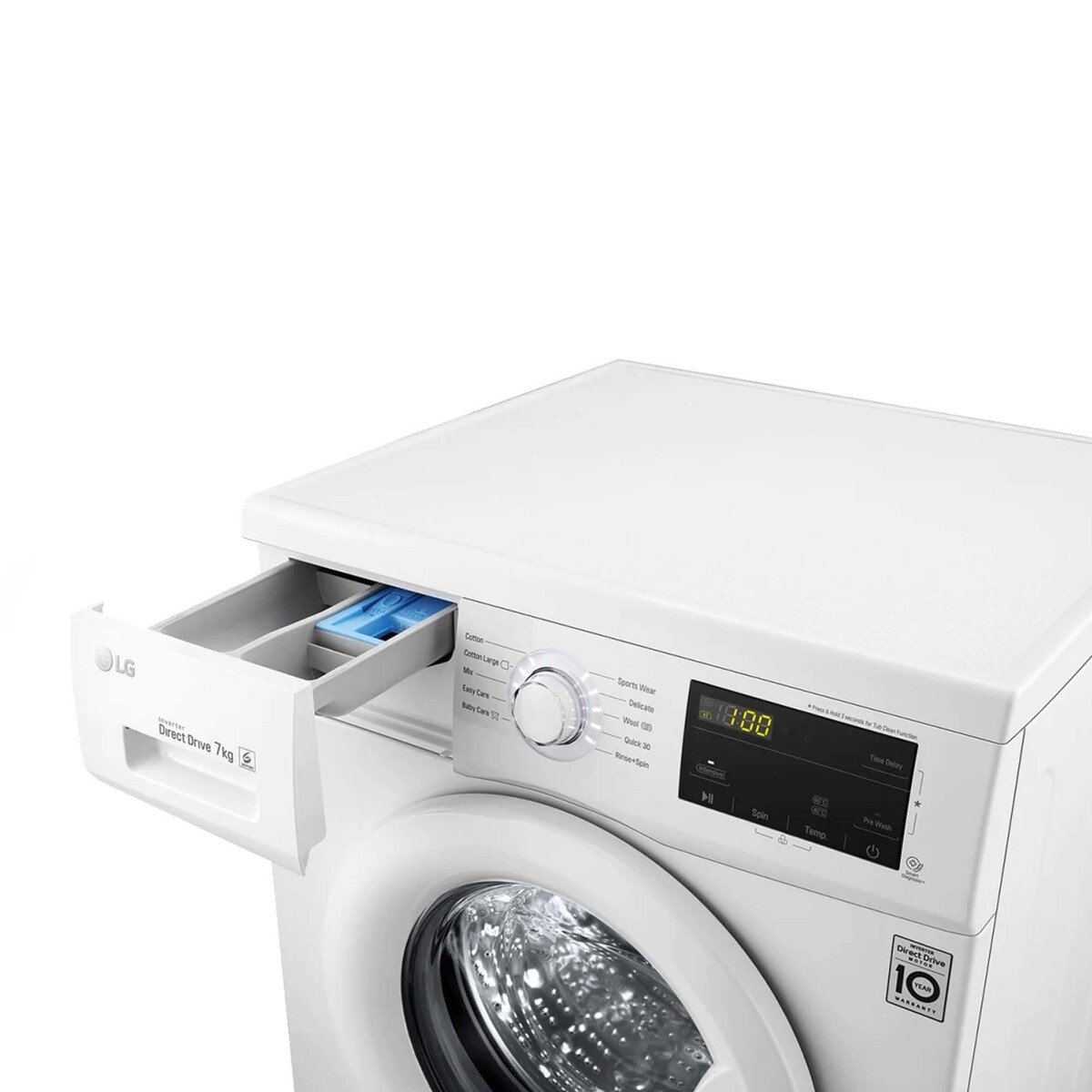 LG 7 Kg Front Load Washing Machine, White, FH2J3QDNL02