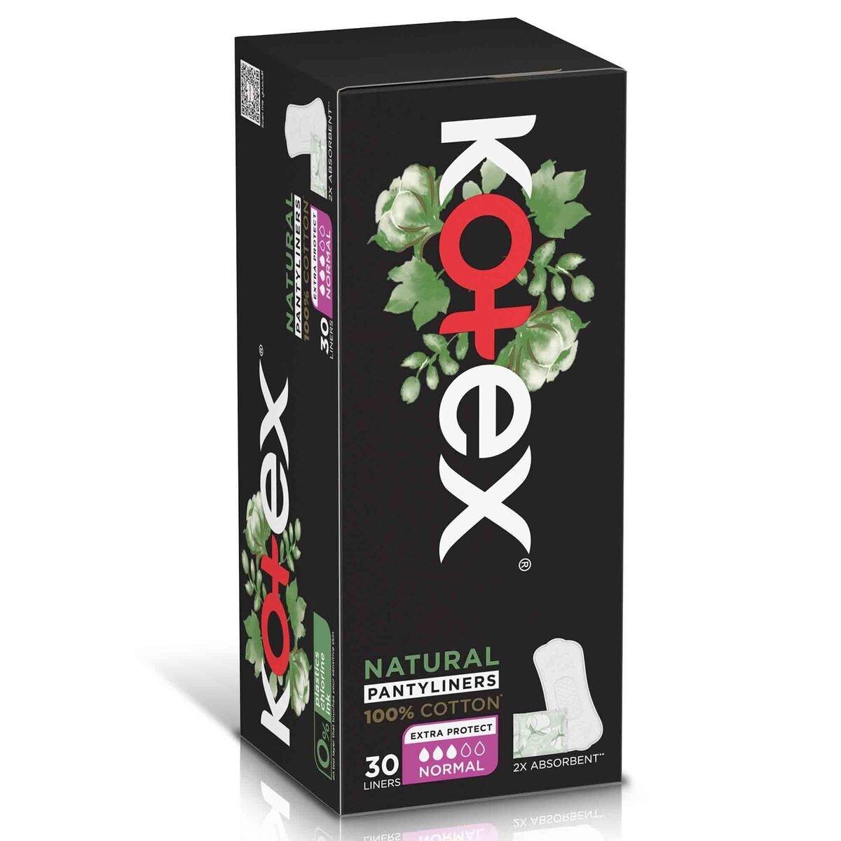 Kotex Natural Panty Liners 100% Cotton Normal Size 30pcs