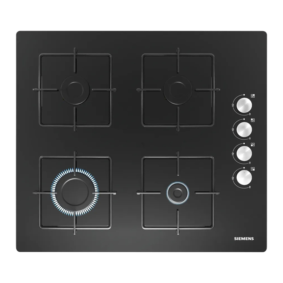 Siemens iQ100 4 Burner Gas Hob, 60 cm, Black, EO6C6PO12M