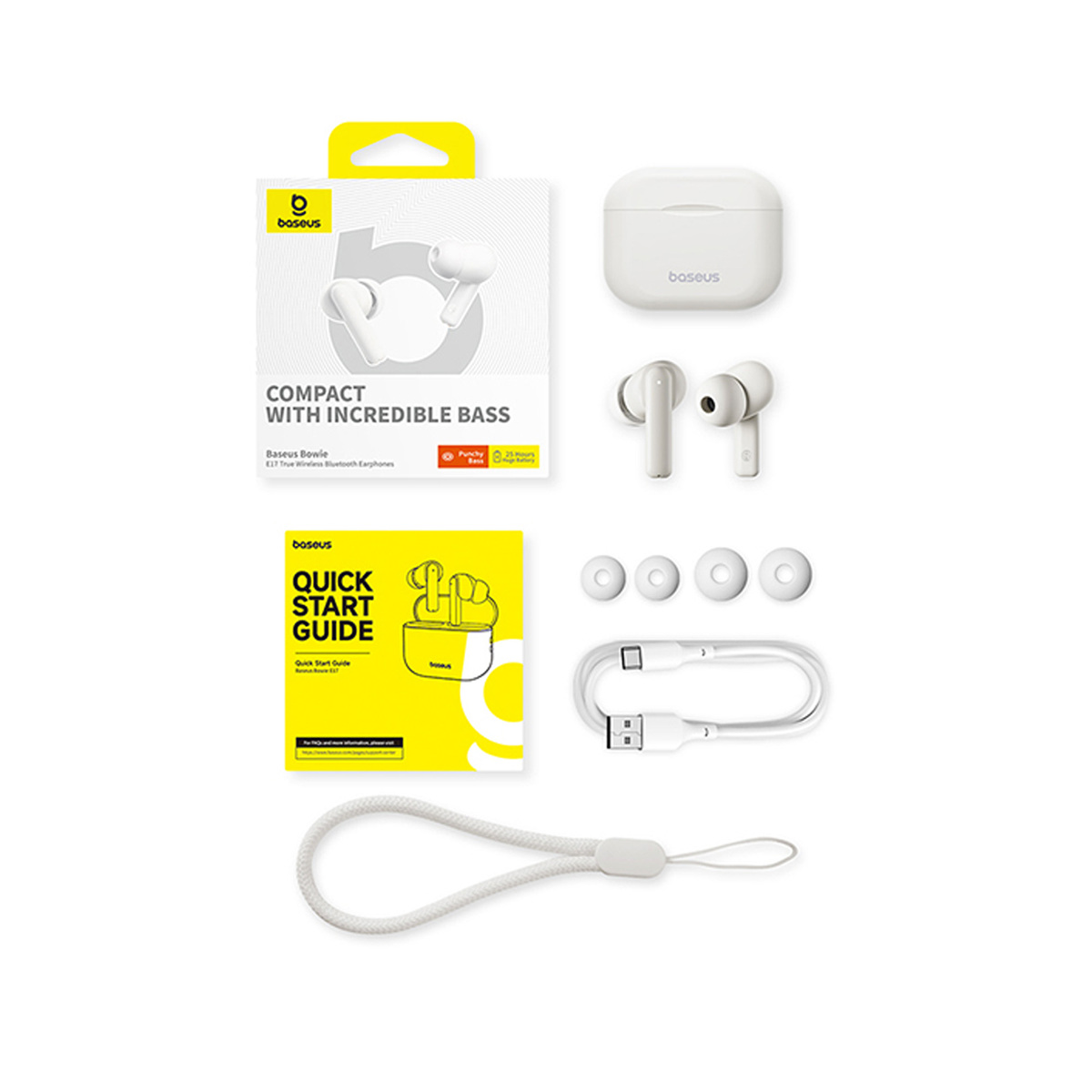 Baseus True Wireless Earbuds Bowie E17 White