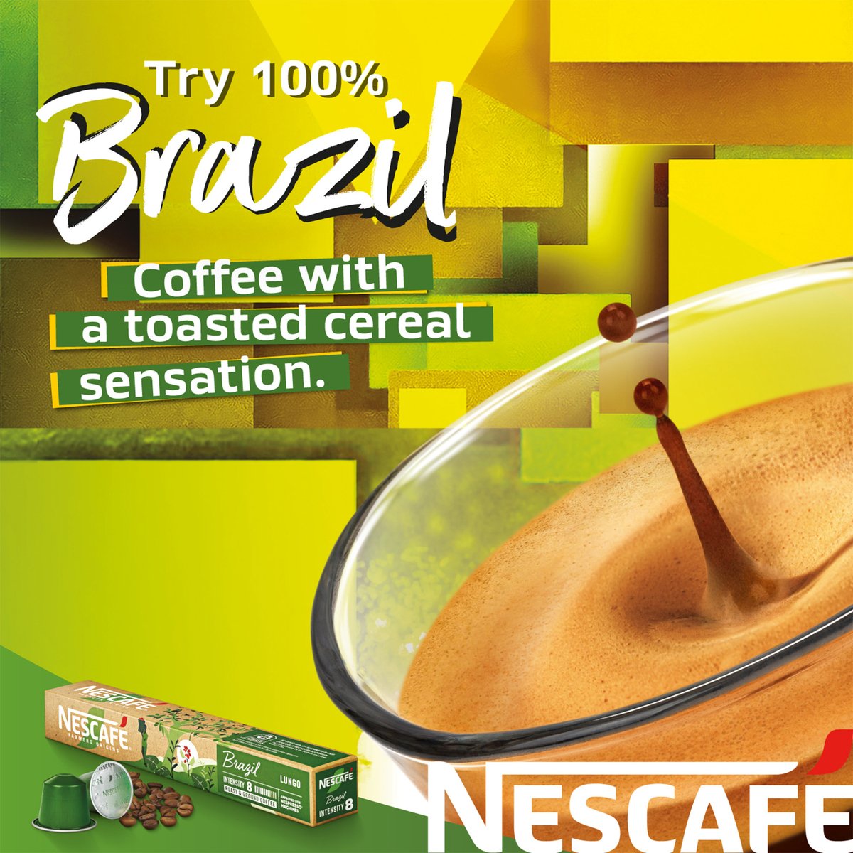 Nescafe Farmers Origins  Brazil  Lungo Intensity 8 Coffee Capsules 44 g