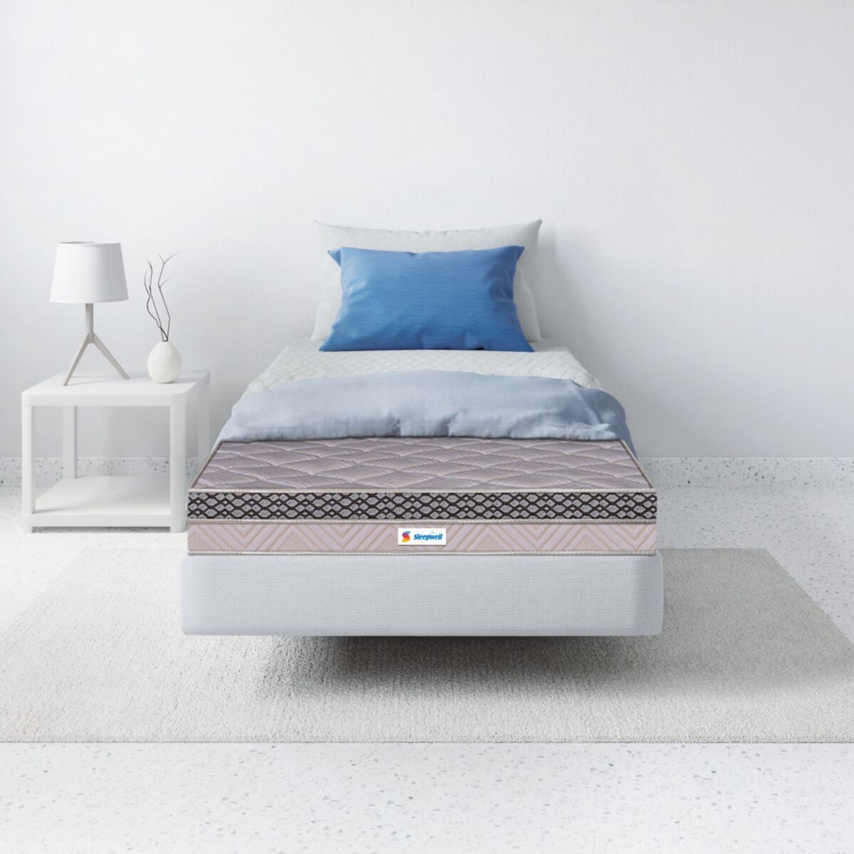 Sleepwell Fitrest Classic , Acuprofile PU Foam , Super King Bed Size , Medium Firm , Neem Fresche Technology , Anti Sag Mattress (200L x 200W x 20H cm)