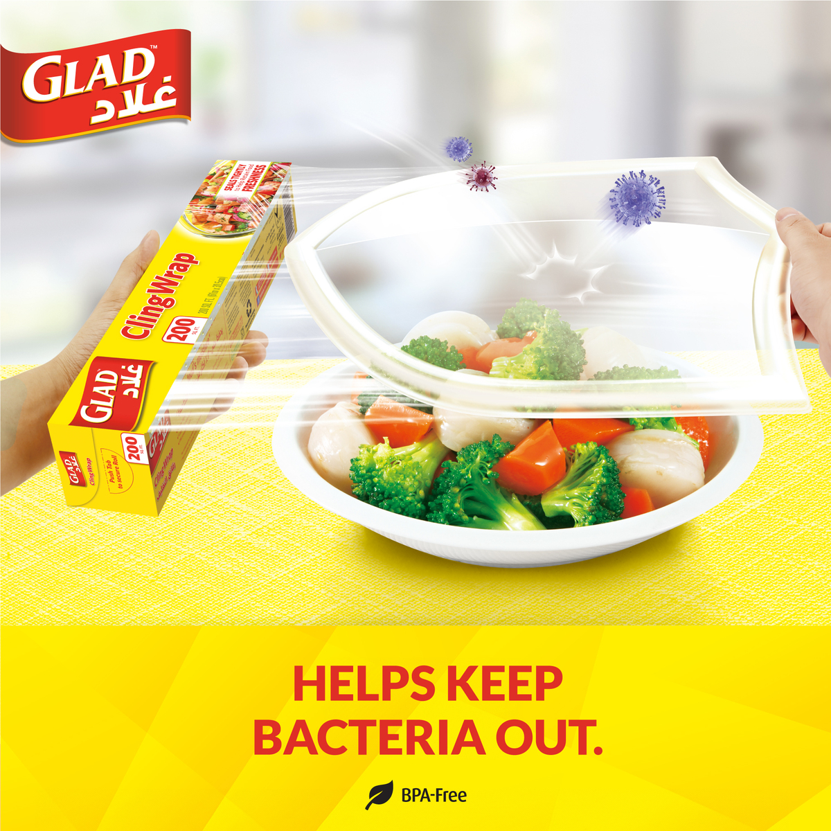 Glad Cling Wrap 100 sq.ft. Size 30.53 x 30.5cm 1 pc