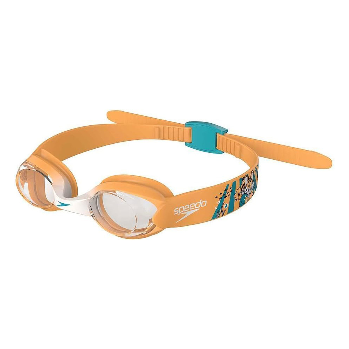 Speedo Infant Illusion Goggle, Aquarium/Aanadi Orange/White/Clear, 8-1211514640