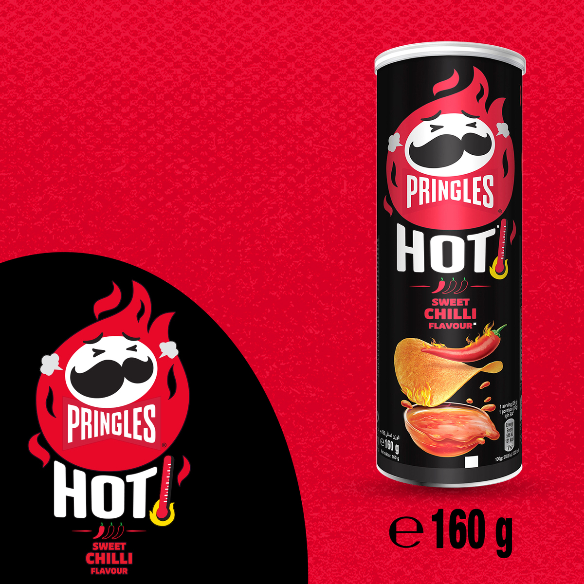 Pringles Hot Sweet Chilli Flavour Potato Chips 160 g