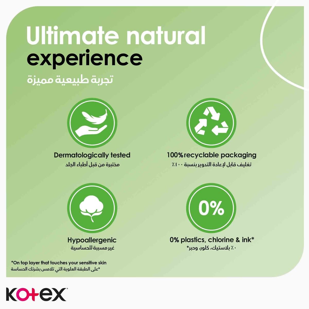 Kotex Natural Panty Liners 100% Cotton Normal Size 30pcs