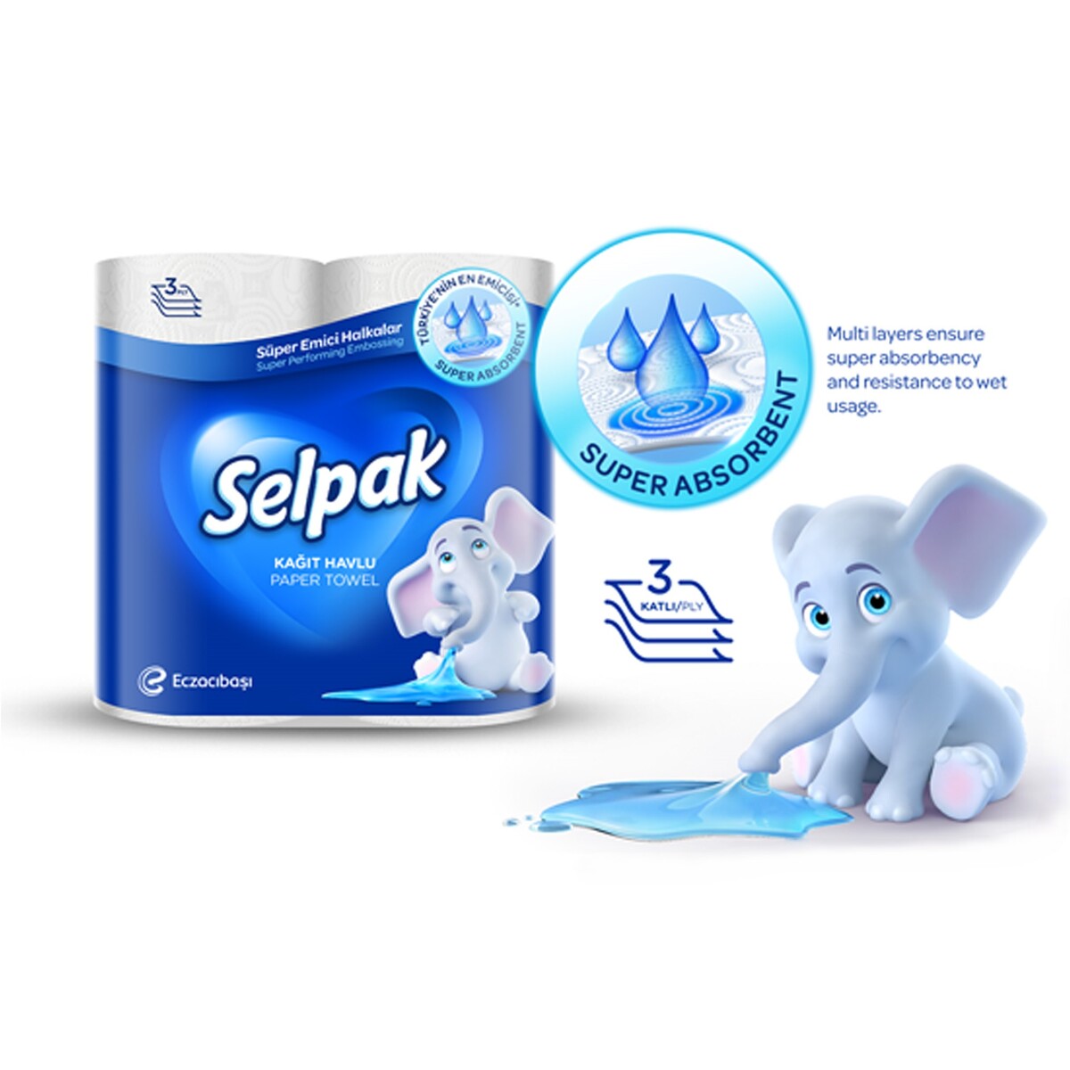 Selpak Paper Towel 3ply 2 Rolls