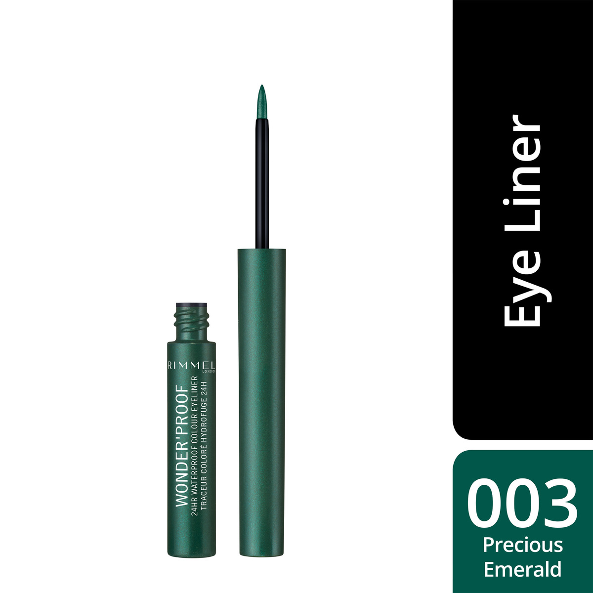 Rimmel London Wonder'Proof 24hr Waterproof Colour Eyeliner, 03 Precious Emerald, 1.4 ml
