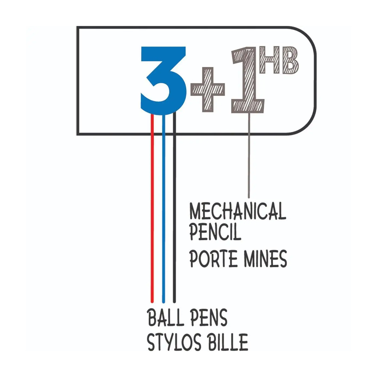 Bic 4 Colour Multi-Function + LeadBallpoint Pen Pencil 3118