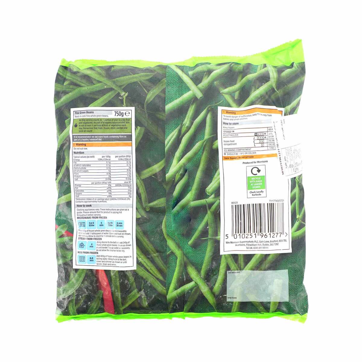 Morrisons Frozen Fine Green Beans 750 g