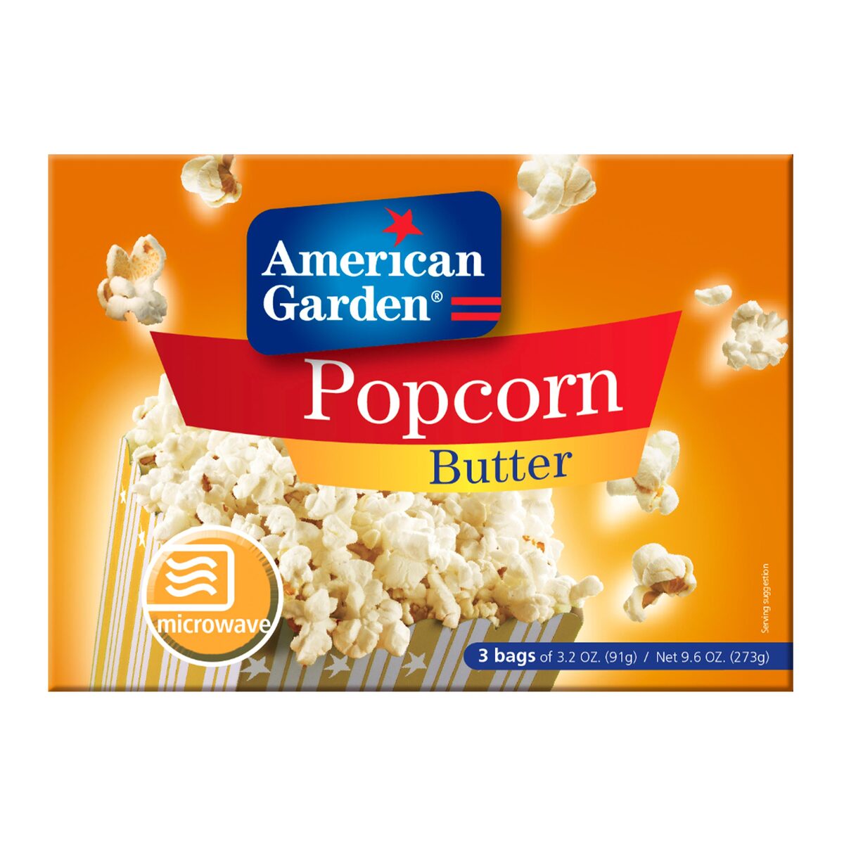 American Garden Butter Popcorn Microwave Value Pack 2 x 273 g