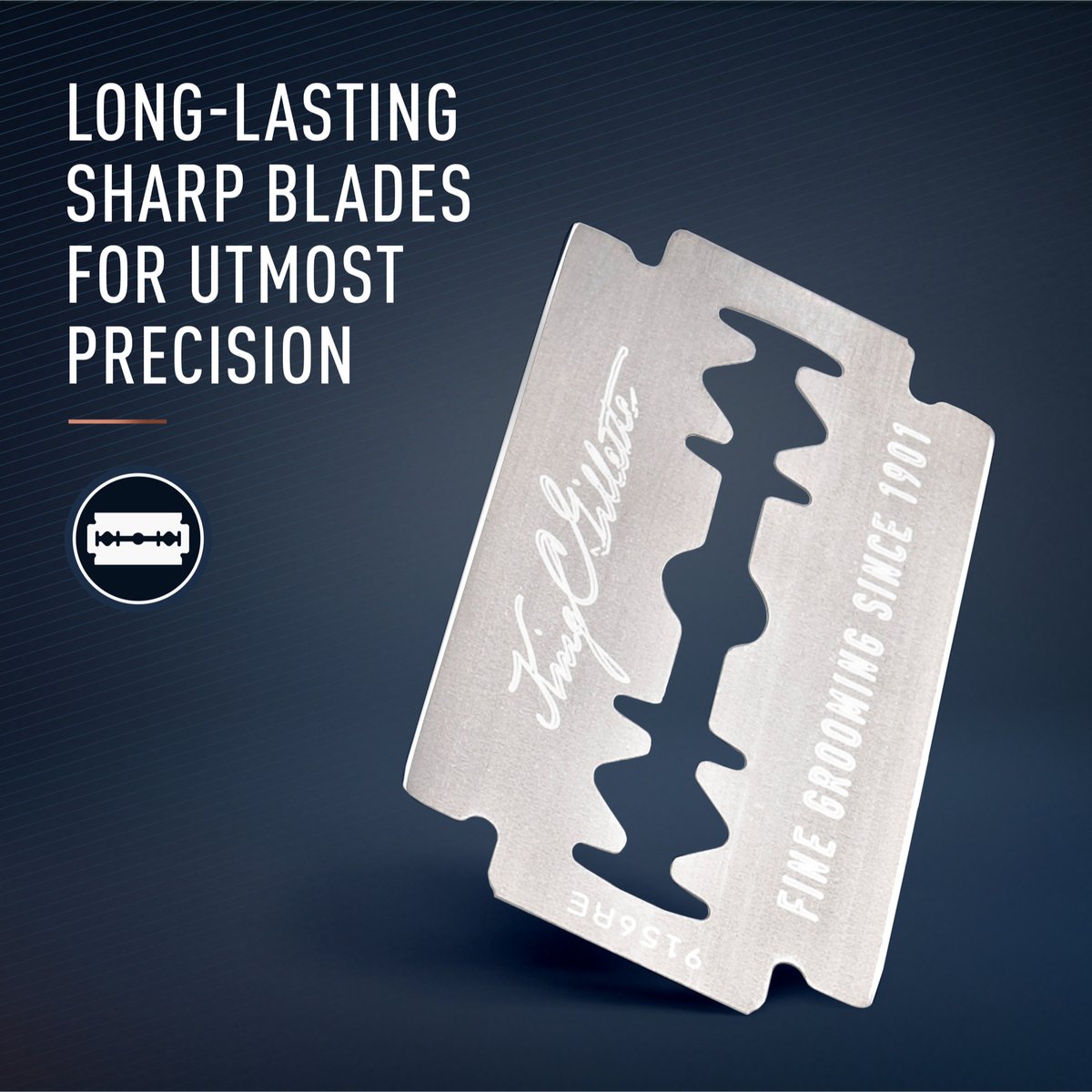 King C. Gillette Men's Double Edge Safety Razor Blades Stainless Steel Platinum Coated 10 pcs