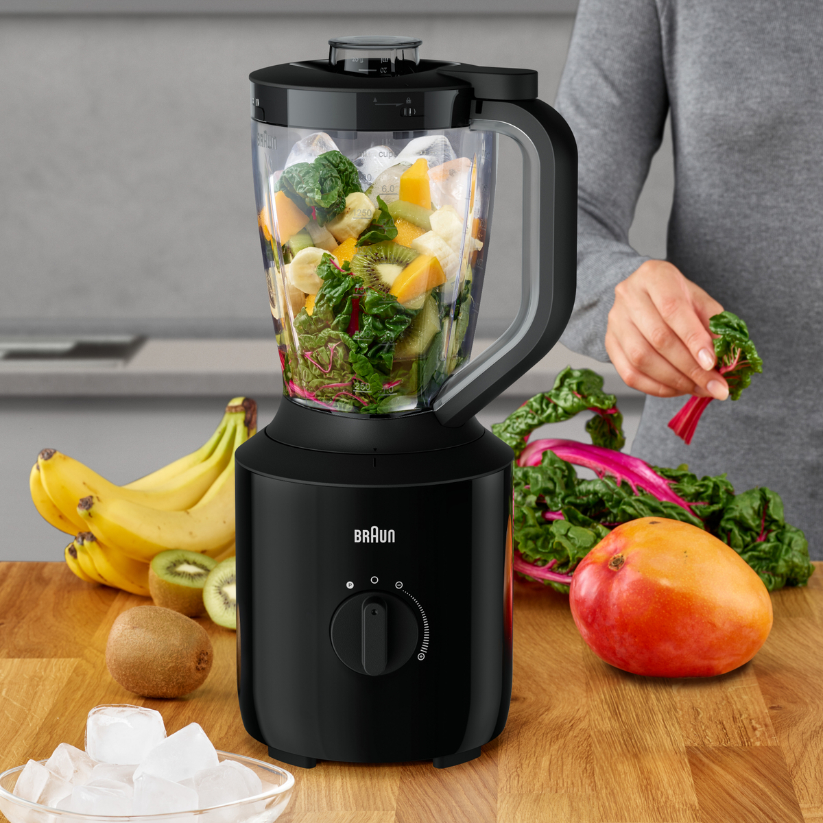 Braun PowerBlend Blender, 2L, 800W, Black, JB3100BK