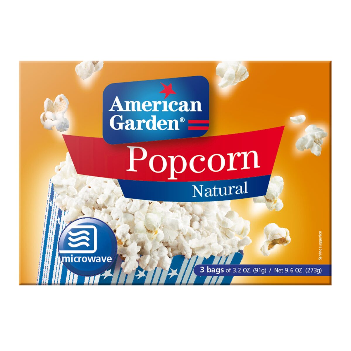 American Garden Natural Popcorn Microwave Value Pack 2 x 273 g