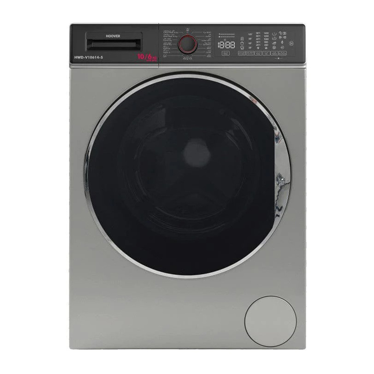 Hoover Front Loading Washer Dryer, 10 kg, Silver, HWDV10614S