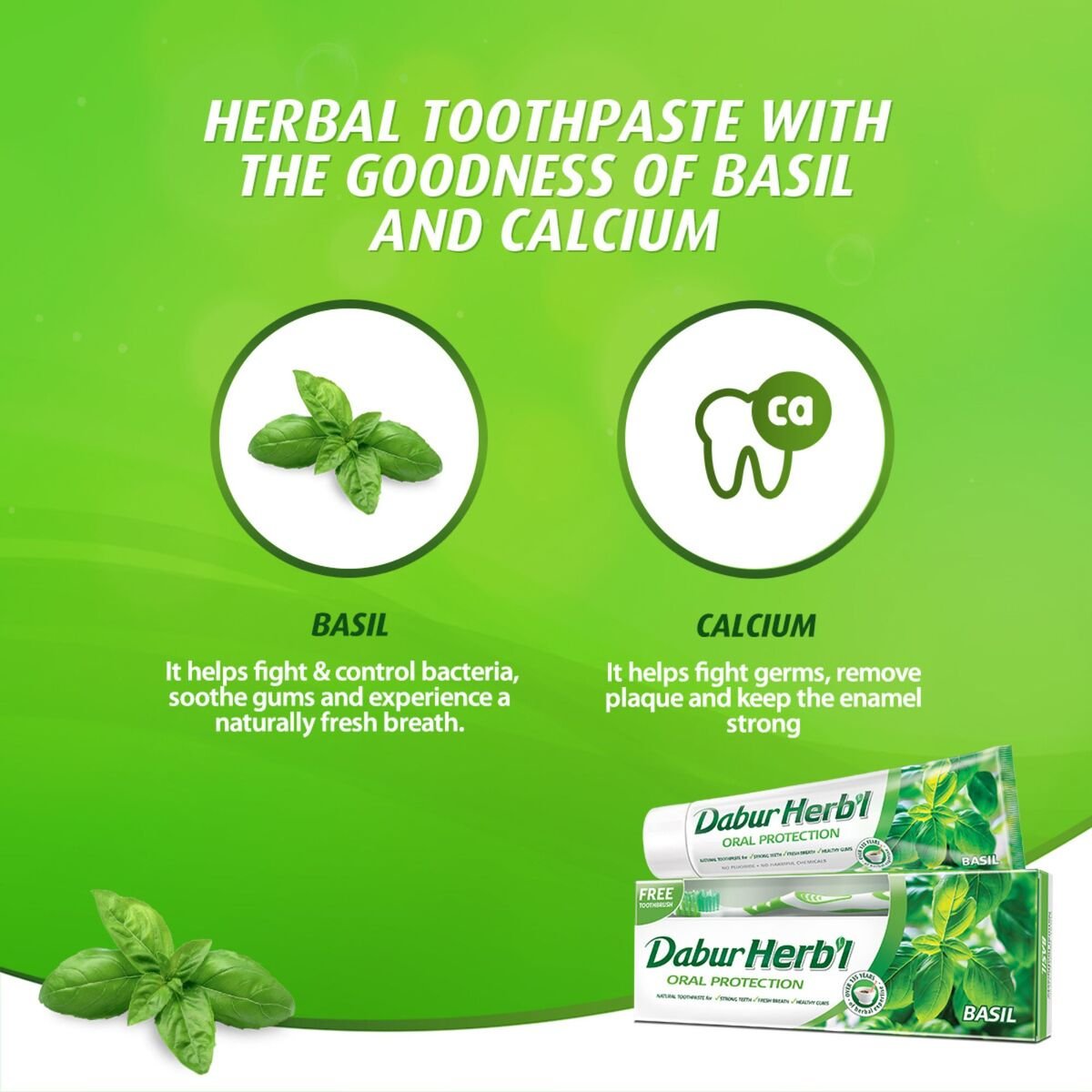 Dabur Herbal Basil Oral Protection Toothpaste 150 g