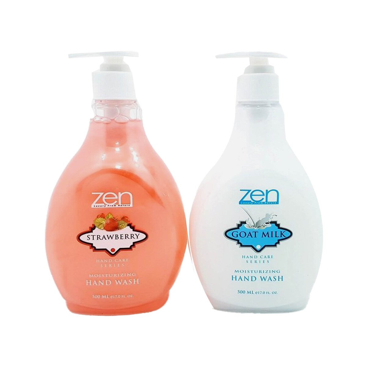 Zen Goat Milk Handwash 500 ml + Strawberry Handwash 500 ml